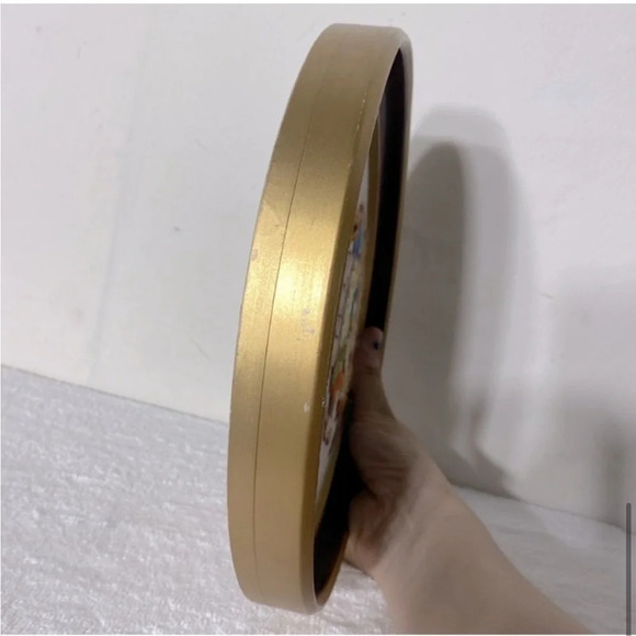 Vintage Hummel Crewel Oval Framed Embroidery Handmade Completed Wall Decor - Picture 11 of 13